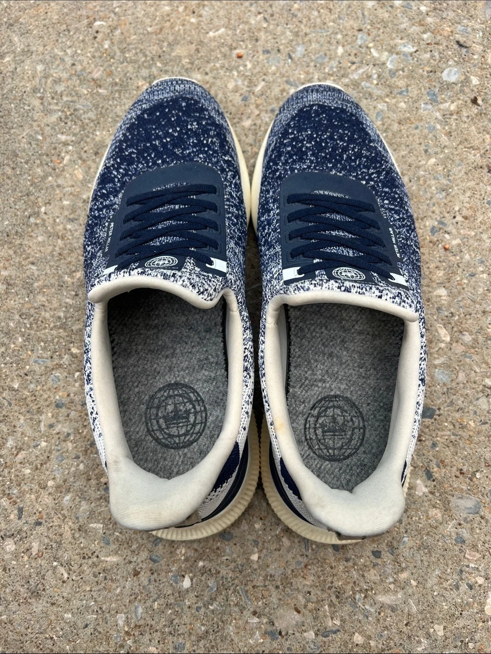 Peter Millar Men’s Knit Sneakers in Navy and Cream